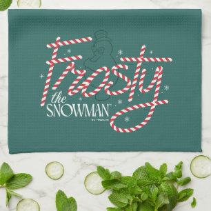 Frosty the Snowman Candy Cane Logo Tea Towel