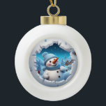 Frosty the Snowman Ceramic Ball Christmas Ornament<br><div class="desc">Celebrate the magic of winter with this charming Frosty the Snowman ornament. A perfect addition to any holiday decor.</div>