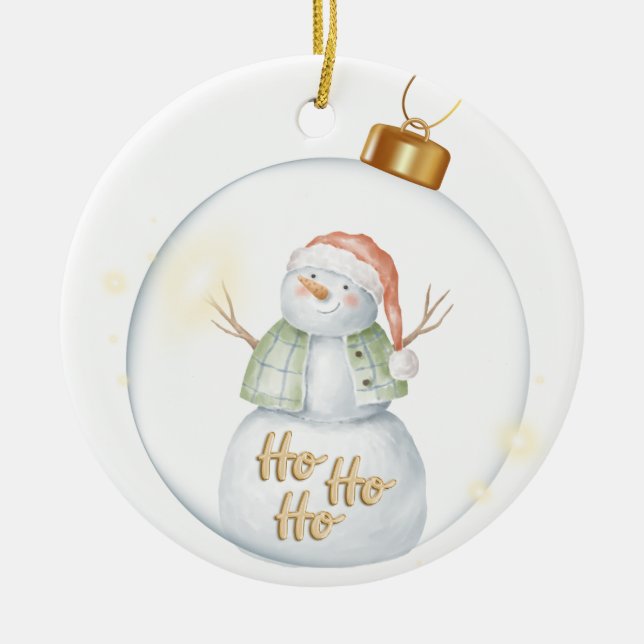 Frosty the snowman  ceramic ornament (Front)