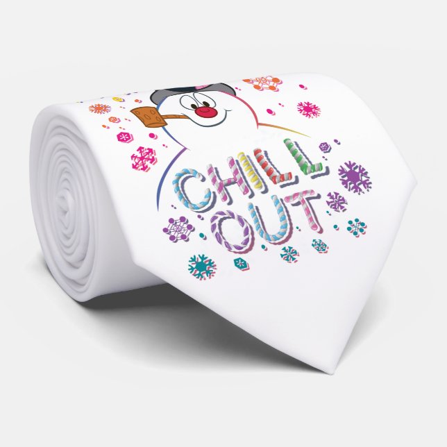 Frosty the Snowman™ | "Chill Out" Rainbow Colors Tie (Rolled)