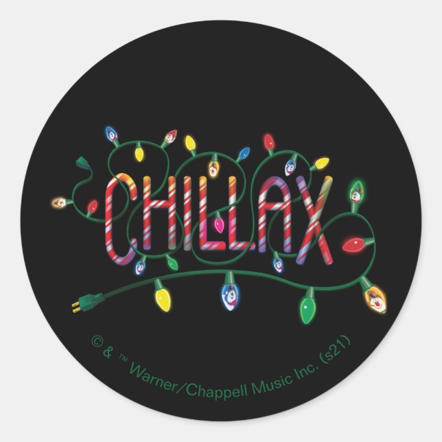 Frosty the Snowman™ | "Chillax" Holiday Lights Classic Round Sticker (Front)