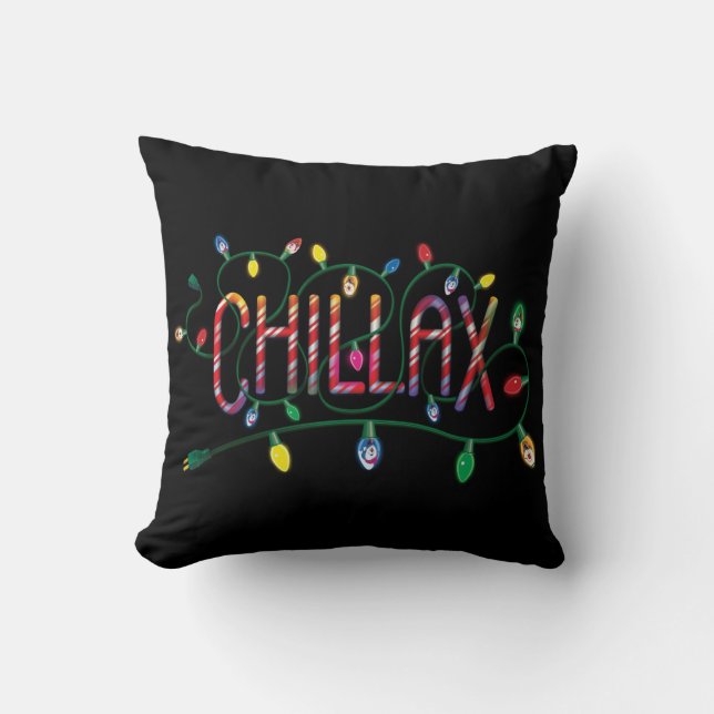 Frosty the Snowman™ | "Chillax" Holiday Lights Cushion (Front)