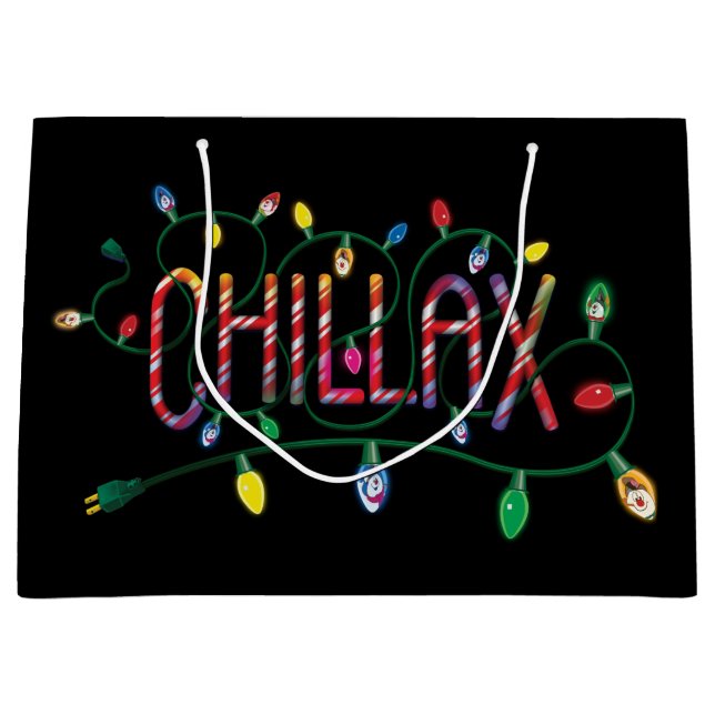 Frosty the Snowman™ | "Chillax" Holiday Lights Large Gift Bag (Front)