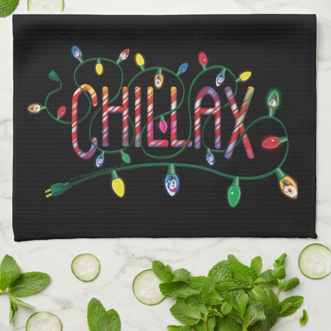 Frosty the Snowman™ | "Chillax" Holiday Lights Tea Towel (Folded)