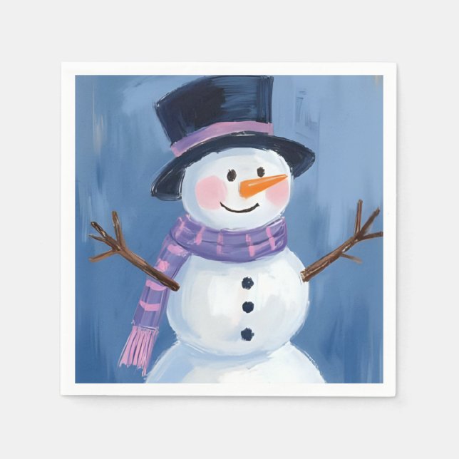 Frosty the Snowman Christmas Holiday Party Napkin (Front)