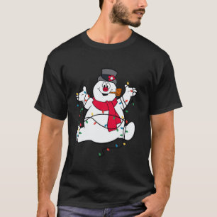 Frosty The Snowman Christmas Lights Portrait  T-Shirt