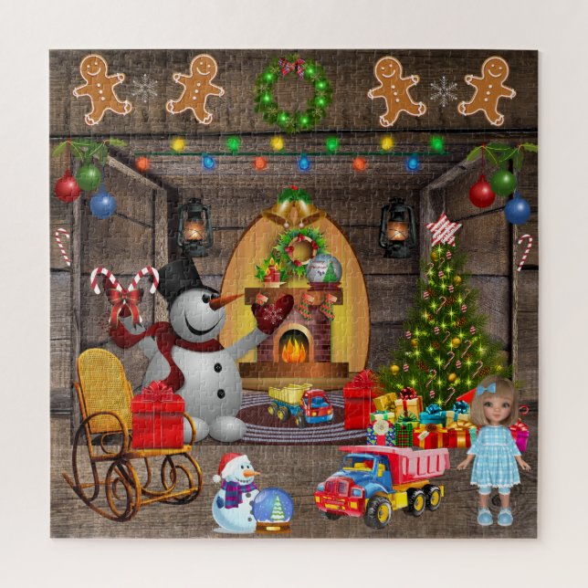 Frosty The Snowman Christmas Tree Toys Candy Canes Jigsaw Puzzle (Vertical)