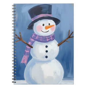 Frosty the Snowman Christmas Watercolor Painting Notebook