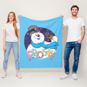 Frosty the Snowman™ Colorful Candy Cane Name Fleece Blanket