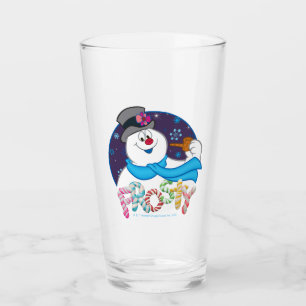 Frosty the Snowman™ Colorful Candy Cane Name Glass
