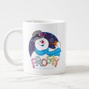 Frosty the Snowman™   Colorful Candy Cane Name Large Coffee Mug