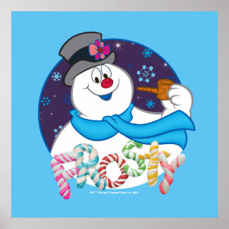 Frosty the Snowman™ | Colourful Candy Cane Name Poster
