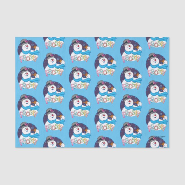 Frosty the Snowman™ | Colourful Candy Cane Name Tissue Paper (Front)