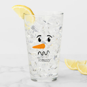 Frosty the Snowman Confuse Face Glass