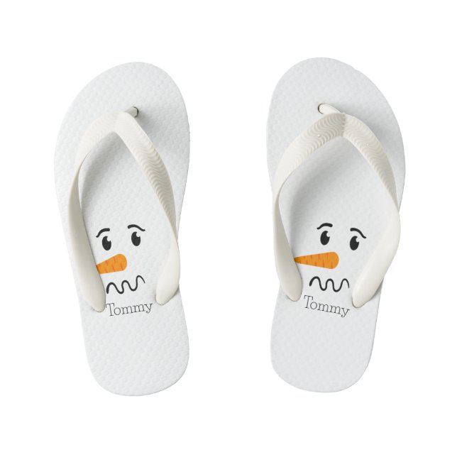 Frosty the Snowman Confuse Face Kid's Thongs (Footbed)