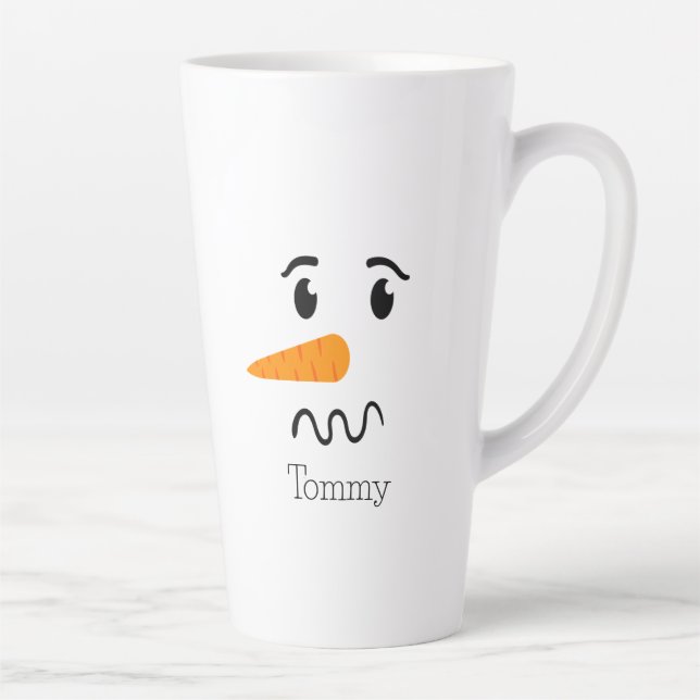 Frosty the Snowman Confuse Face Latte Mug (Right)