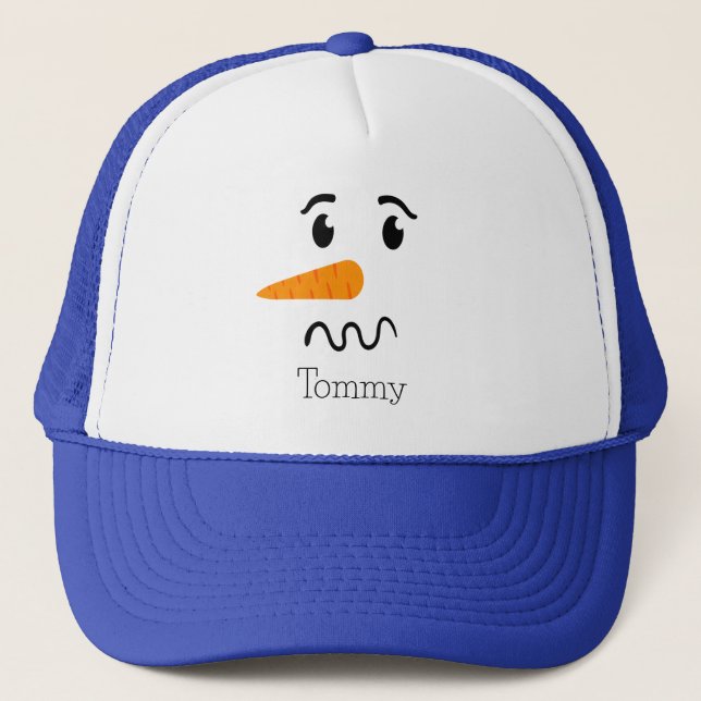 Frosty the Snowman Confuse Face Trucker Hat (Front)