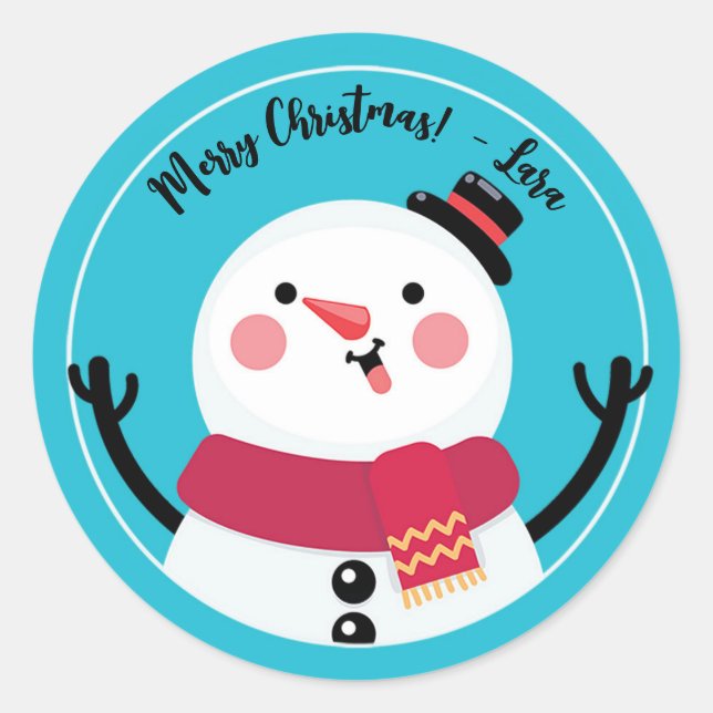 Frosty the Snowman Cute Christmas Stickers (Front)