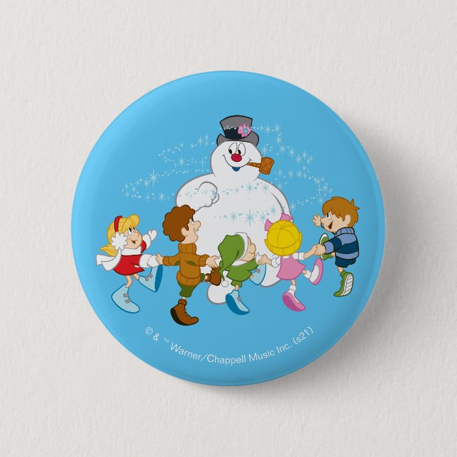 Frosty the Snowman™ | Frosty & Children Playing 6 Cm Round Badge (Front)