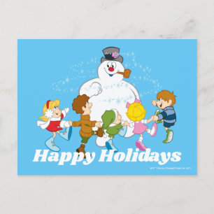 Frosty the Snowman™ Frosty & Children Playing Holiday Postcard