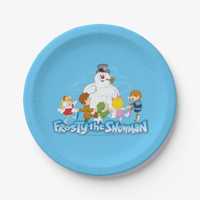Frosty the Snowman™ | Frosty & Children Playing Paper Plate (Front)