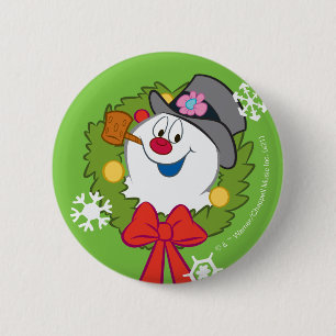 Frosty the Snowman™   Frosty Holiday Wreath 6 Cm Round Badge