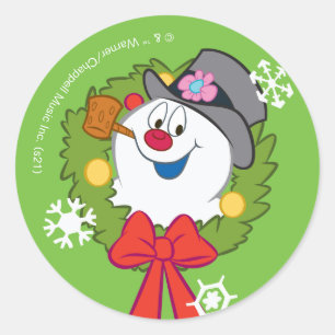 Frosty the Snowman™   Frosty Holiday Wreath Classic Round Sticker
