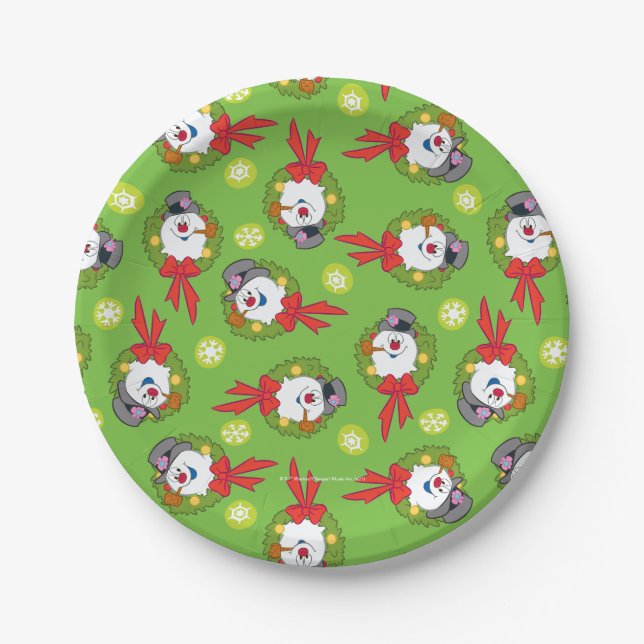 Frosty the Snowman™ | Frosty Holiday Wreath Paper Plate (Front)