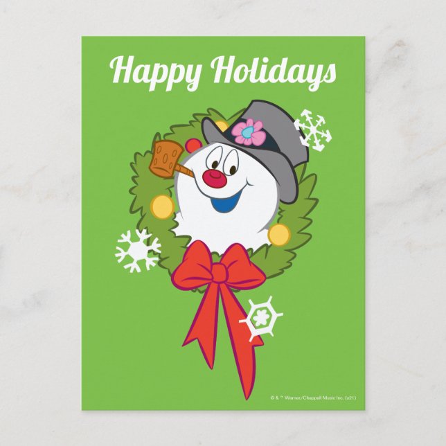 Frosty the Snowman™ | Frosty Holiday Wreath Postcard (Front)