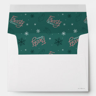 Frosty the Snowman Green Snowflake Pattern Envelope