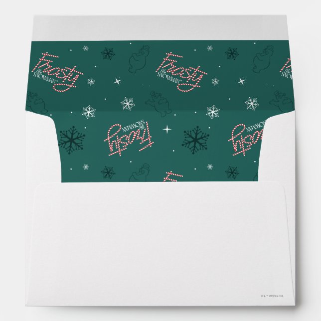 Frosty the Snowman Green Snowflake Pattern Envelope (Back (Bottom))