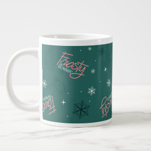 Frosty the Snowman Green Snowflake Pattern Large Coffee Mug