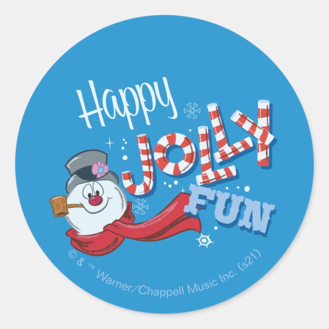 Frosty the Snowman™ | Happy Jolly Fun Classic Round Sticker (Front)