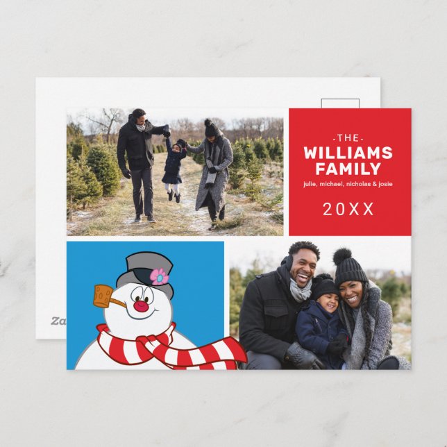 Frosty The Snowman Holiday Family Photo Collage (Front/Back)