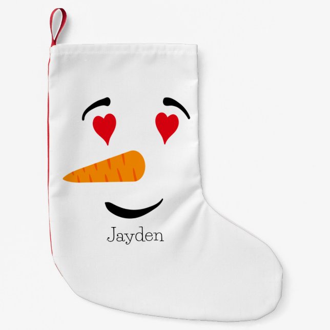Frosty the Snowman In Love Small Christmas Stocking (Front)