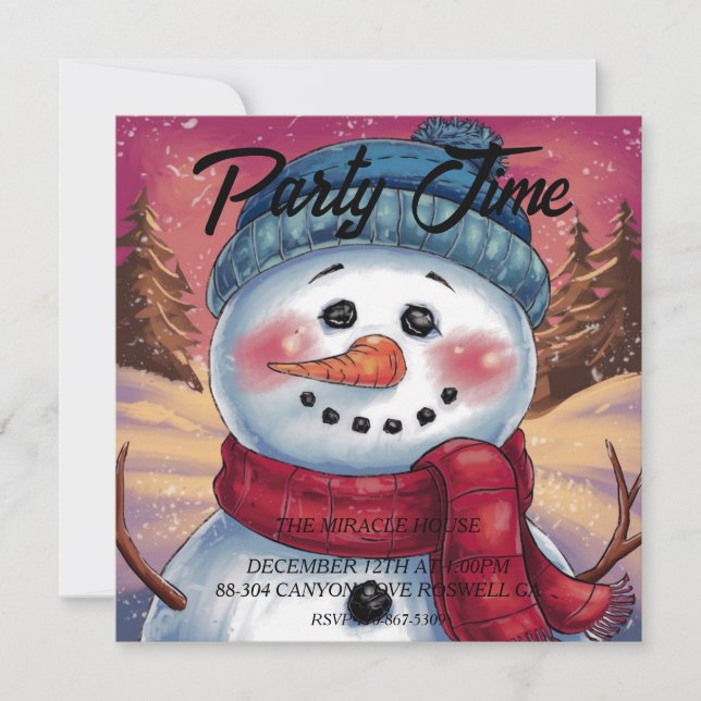 Frosty the Snowman Invitation (Front)