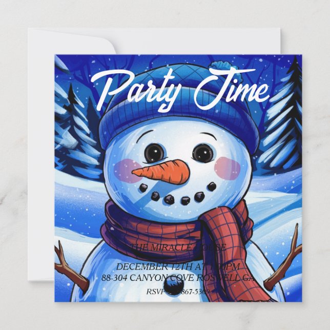 Frosty the Snowman Invitation (Front)
