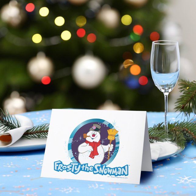Frosty the Snowman™ | Magical Frosty Portrait Holiday Card (Card on table)