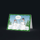 Frosty the Snowman Merry Christmas Funny Holiday Card<br><div class="desc">Create your own funny holiday cards on this diy christmas card template! You can simply customise the witty, sarcastic text in the quote bubble that says: "Whose carrot did you jack to make that work?" to any personalised wording of your choosing. The unique snowman cartoon illustrated by Raphaela Wilson depicts...</div>