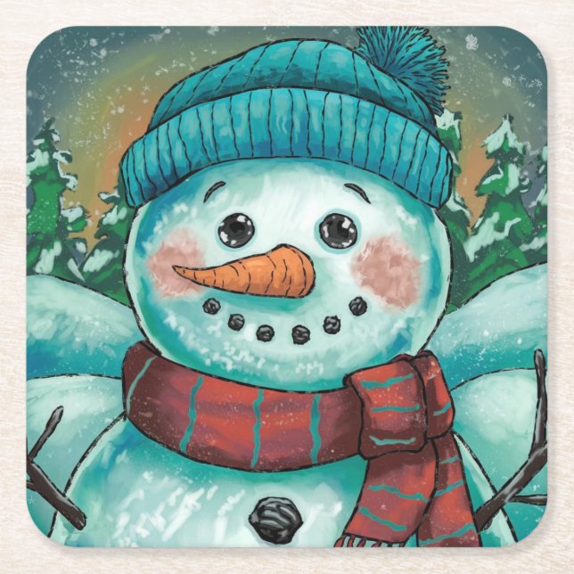 Frosty the Snowman Paper Coaster (Front)