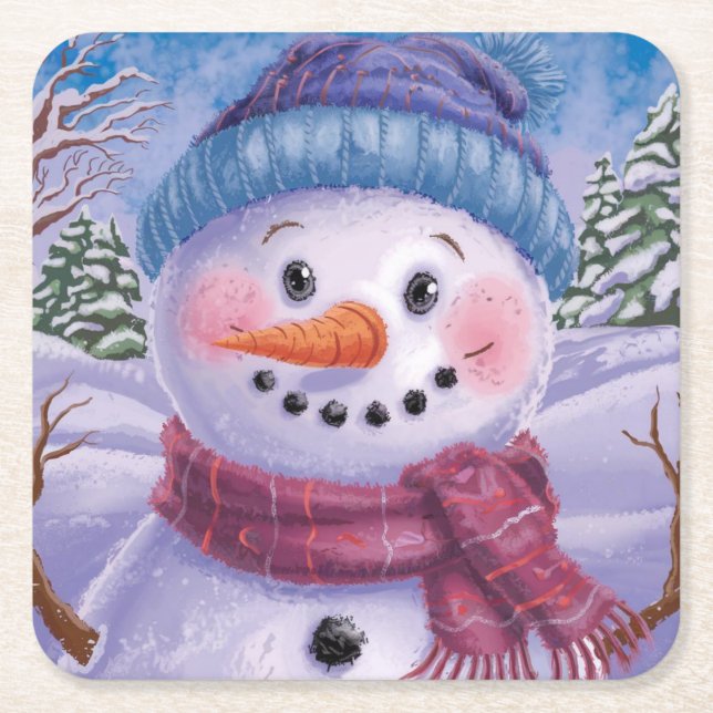 Frosty the Snowman Paper Coaster (Front)