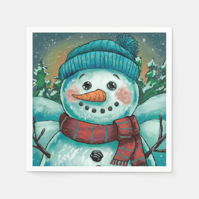 Frosty the Snowman Paper Napkin (Front)