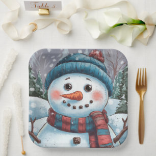 Frosty the Snowman Paper Plate