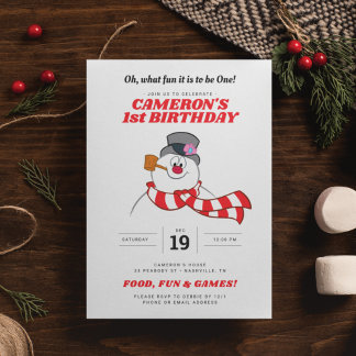 Frosty the Snowman™ Winter 1st Birthday Invitation
