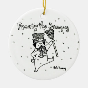 Frosty the Snowpug Ceramic Ornament