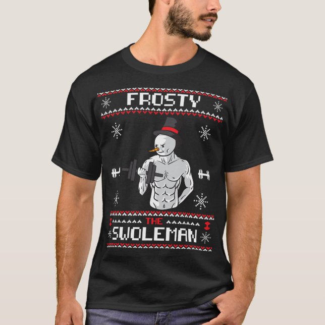 Frosty the Swoleman Ugly Christmas Sweater Funny S (Front)