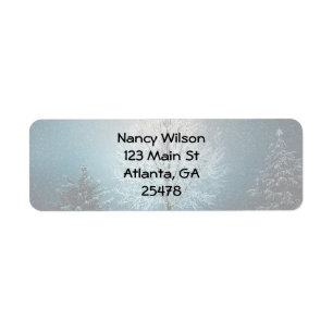 Frosty tree in the evening return address label