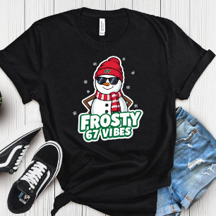 Frosty Vibes 67 Snowman Christmas – Retro Winter  T-Shirt