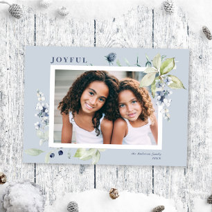 Frosty Winter Berries Holiday Photo Card