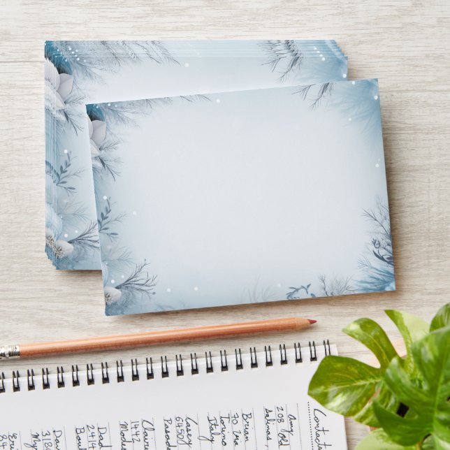 Frosty winter blue icy snowy holidays  envelope (Stacked)